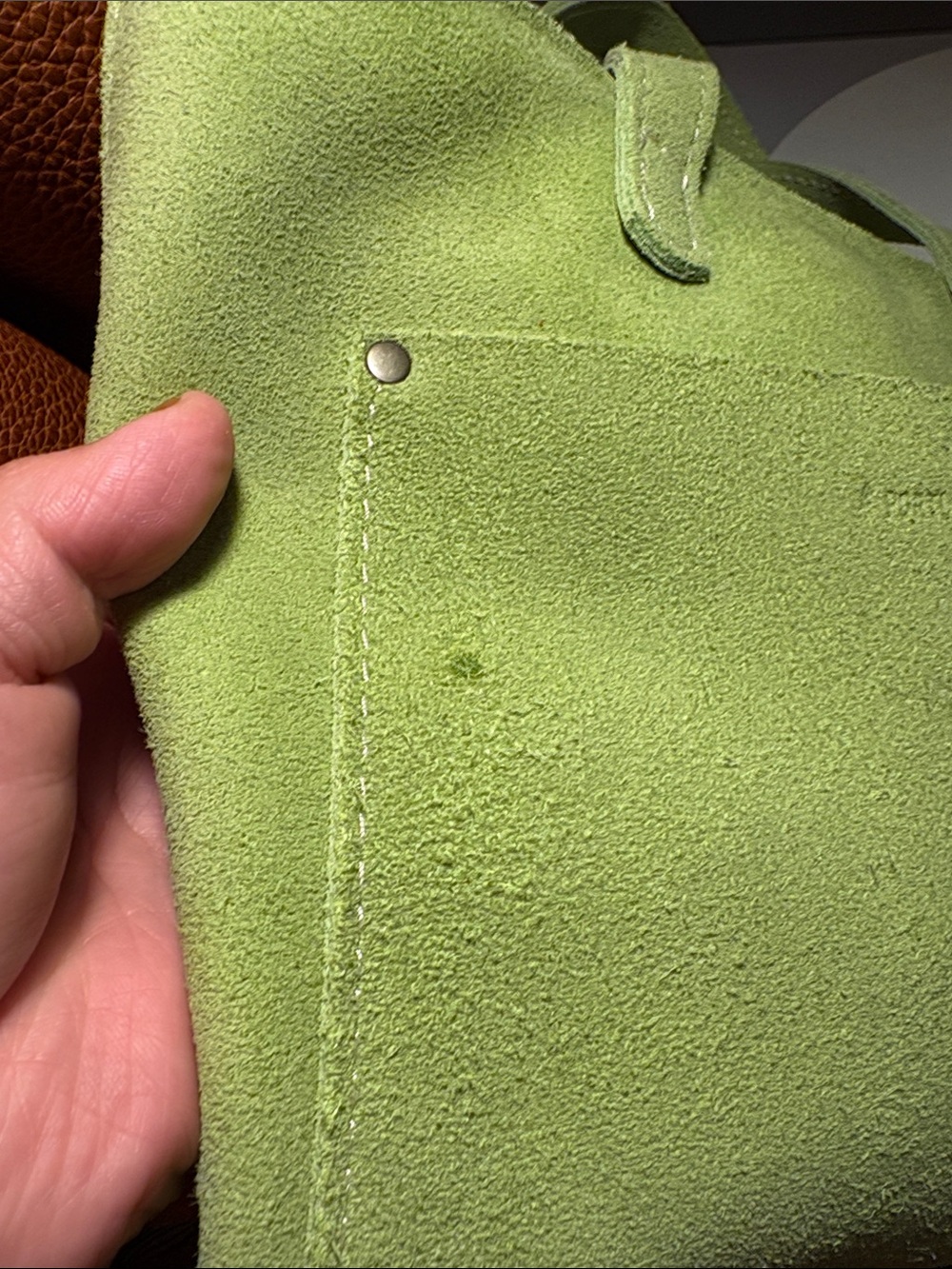 Portland Leather Goods | Mini Tote | Lime Suede - Picture 15 of 15